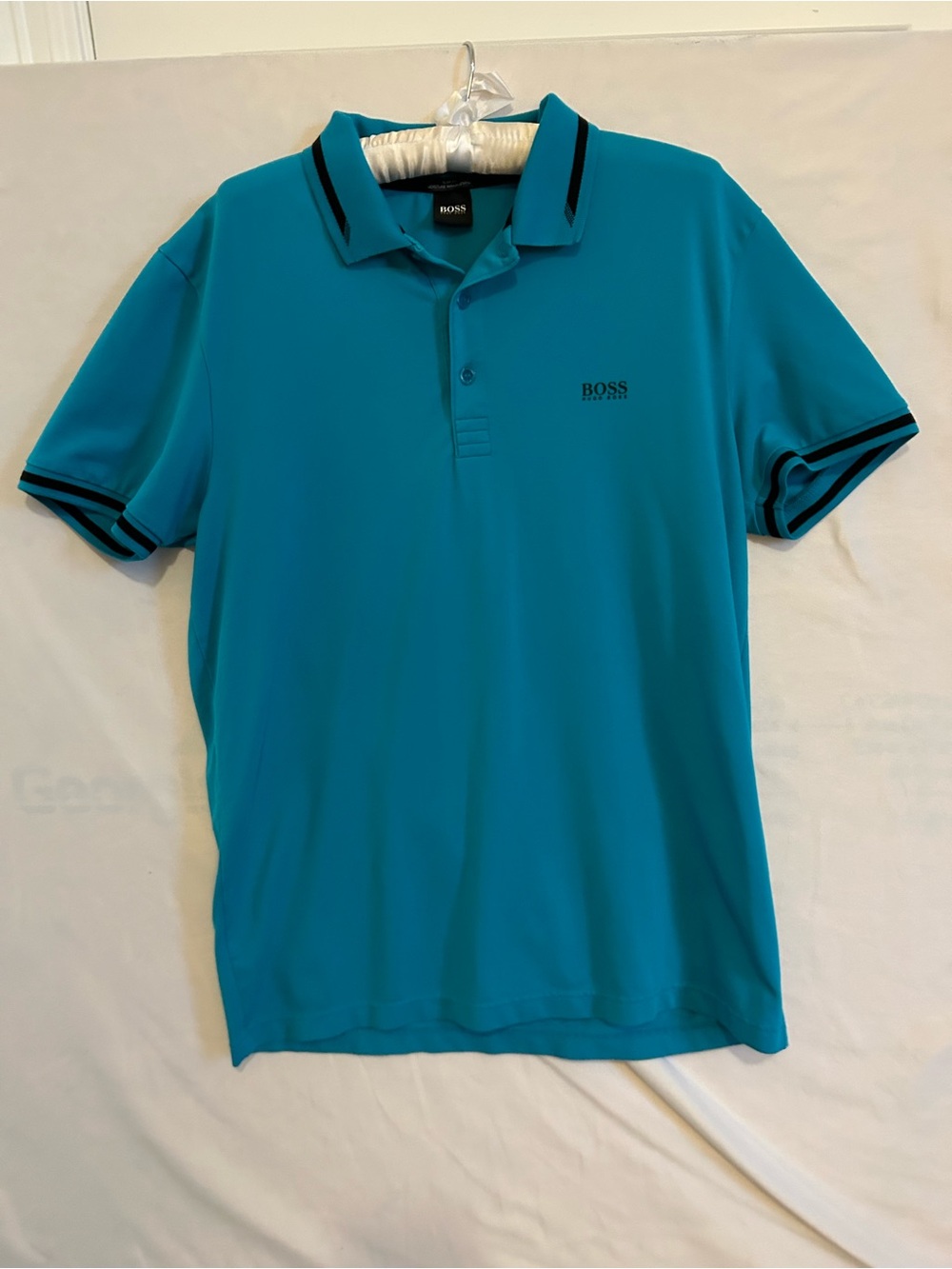 Hugo Boss Mens Slim Fit Polo Shirt XL Blue Moisture Management Paddy Golf